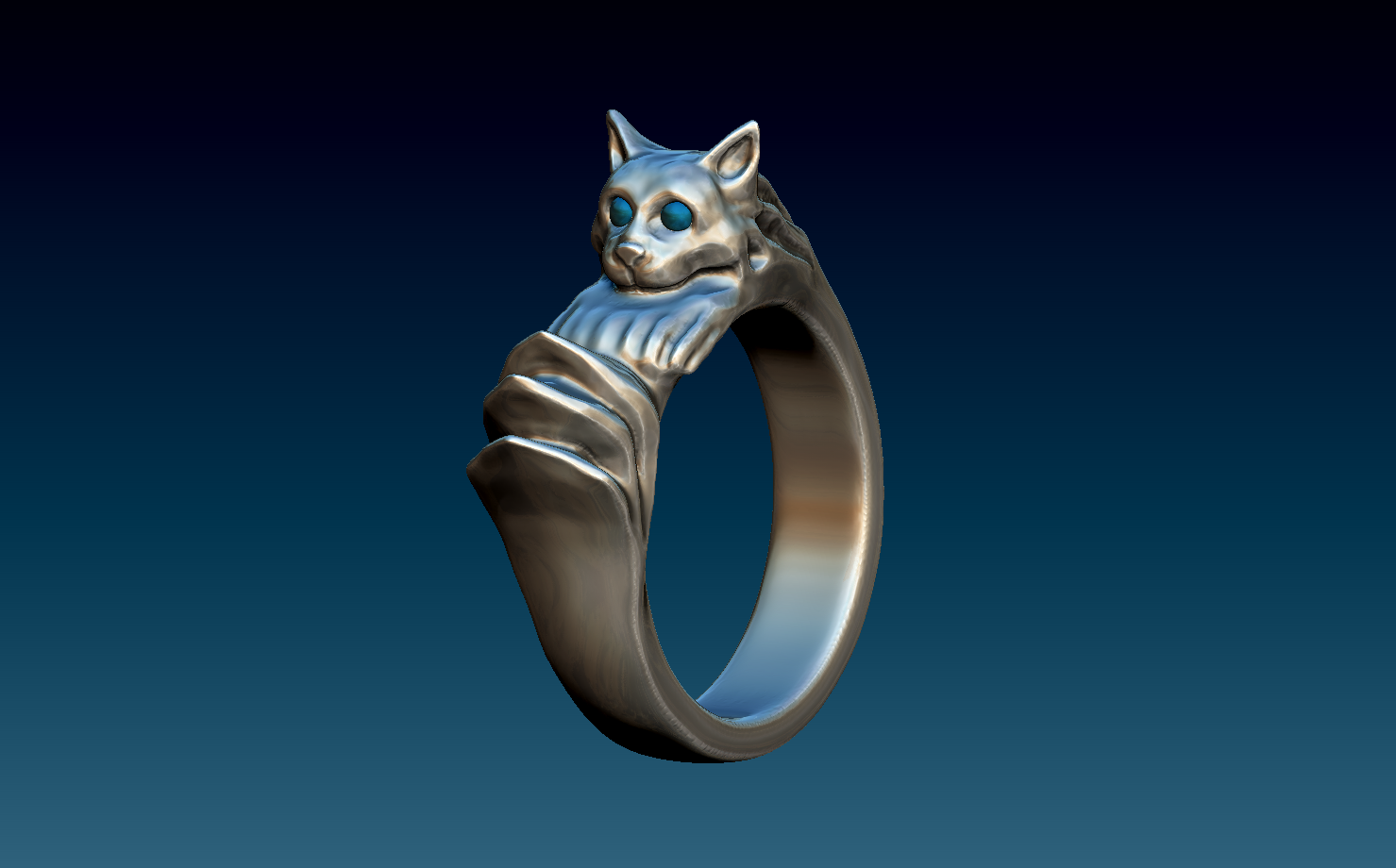 STL file Dark Souls SilverCat Ring 💍 (OBJ)・3D print design to
